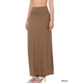thumbnail image 1 of Zenana Women & Plus Basic Relaxed Foldable High Waist Draped Maxi Skirts, 1 of 4