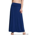 thumbnail image 1 of Zenana Women & Plus Basic Relaxed Foldable High Waist Draped Maxi Skirts, 1 of 3