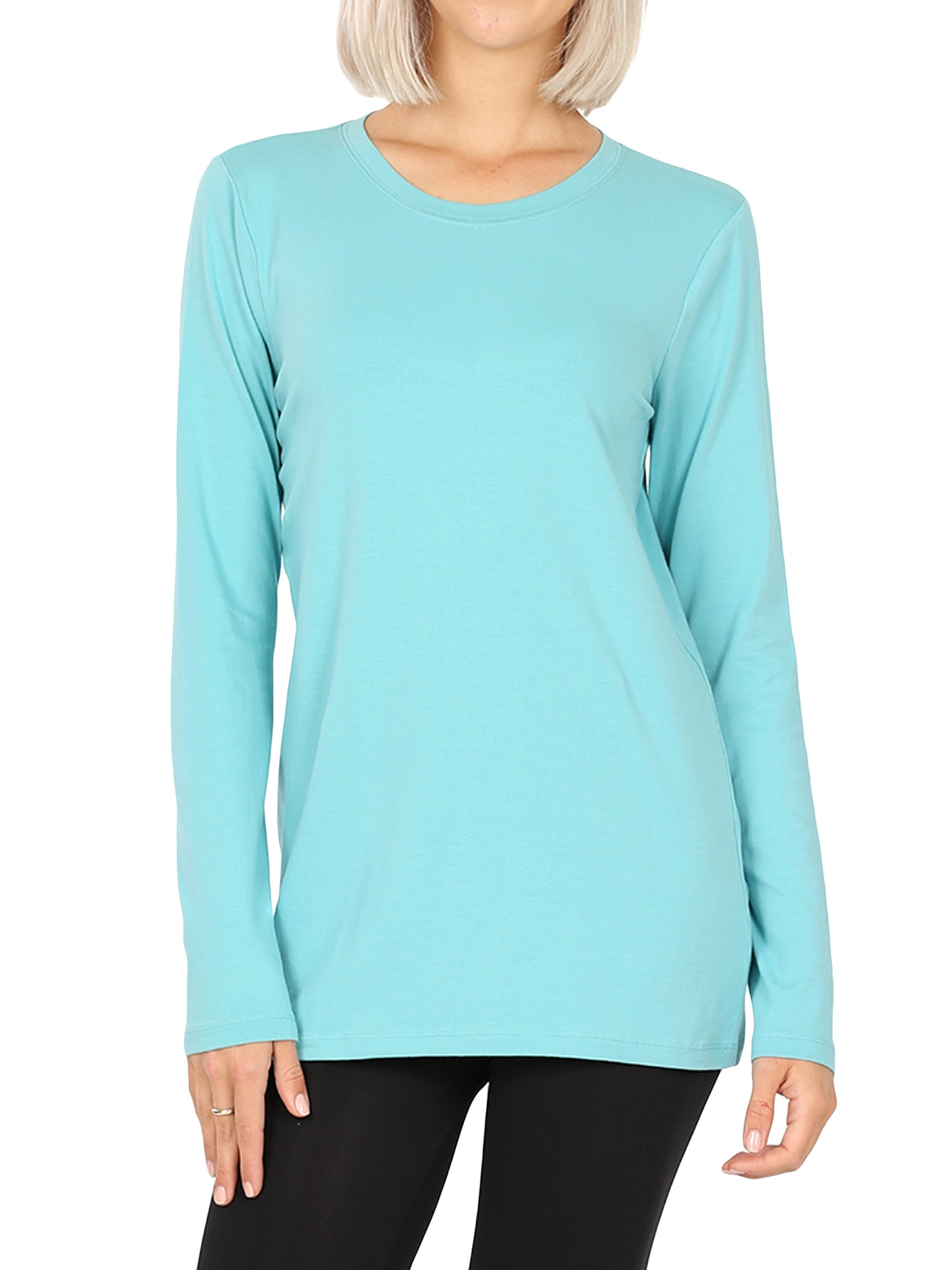 Zenana Ribbed Long Sleeve Round Neck T-Shirt main image 1