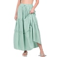thumbnail image 1 of Zenana Women & Plus Boho Elastic Drawstring Waist Tiered Ruffle A-Line Woven Maxi Skirt, 1 of 3