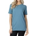 thumbnail image 1 of Zenana Women & Plus Cotton Crew Neck Short Sleeve Relaxed Fit Basic Tee Shirts, 1 of 3