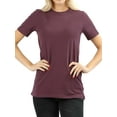 thumbnail image 1 of Zenana Women & Plus Cotton Crew Neck Short Sleeve Relaxed Fit Basic Tee Shirts, 1 of 3