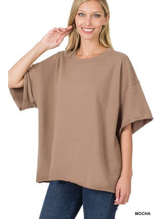 Zenana Premium Solid Brown 3/4 Sleeve T-Shirt Size 3X (Plus) - 0% off