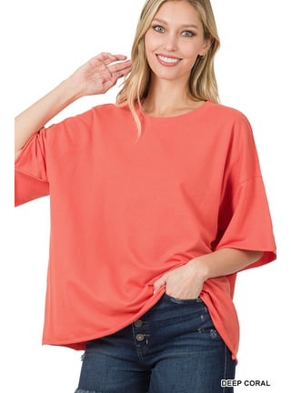 Zenana Outfitters GT3320(AB) Women's Plain Long Sleeve T Shirt Crew Neck  Junior Size Cotton Spandex 