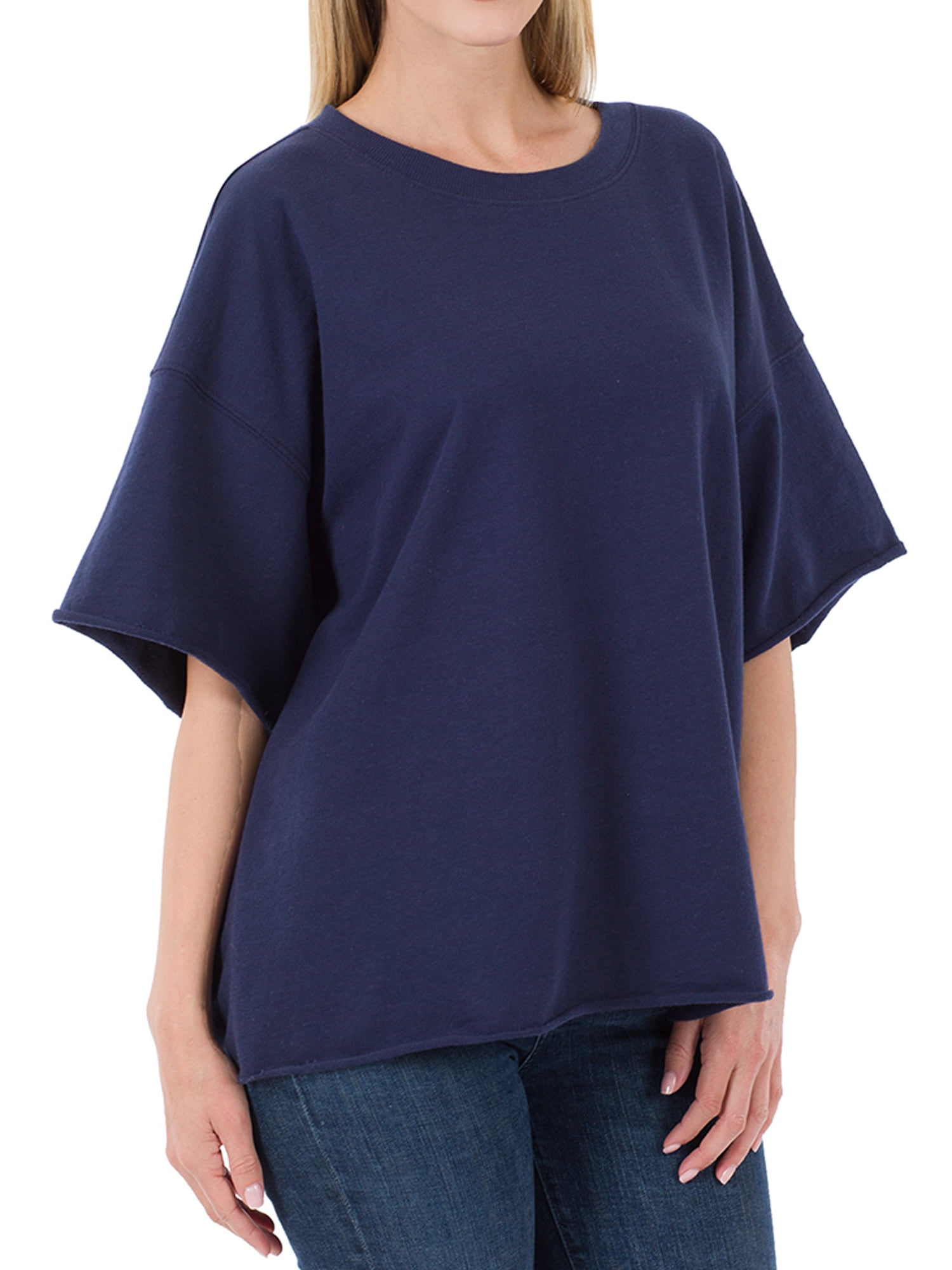 Zenana French Terry Washed Drop Shoulder Short Sleeve Top