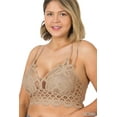 thumbnail image 1 of Zenana Women & Plus Crochet Sexy Lace Bralette Smocking Back Bra with Removable Bra Pads, 1 of 3