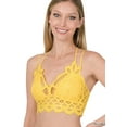 thumbnail image 1 of Zenana Women & Plus Crochet Sexy Lace Bralette Smocking Back Bra with Removable Bra Pads, 1 of 3