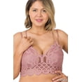 thumbnail image 1 of Zenana Women & Plus Crochet Sexy Lace Bralette Smocking Back Bra with Removable Bra Pads, 1 of 3