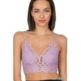 thumbnail image 1 of Zenana Women & Plus Crochet Sexy Lace Bralette Smocking Back Bra with Removable Bra Pads, 1 of 3
