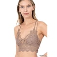 thumbnail image 1 of Zenana Women & Plus Crochet Sexy Lace Bralette Smocking Back Bra with Removable Bra Pads, 1 of 2