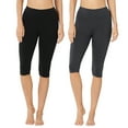 thumbnail image 1 of Zenana Women & Plus Essential Basic Cotton Spandex Stretch Below Knee Length 15" Leggings, 1 of 4