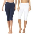 thumbnail image 1 of Zenana Women & Plus Essential Basic Cotton Spandex Stretch Below Knee Length 15" Leggings, 1 of 4