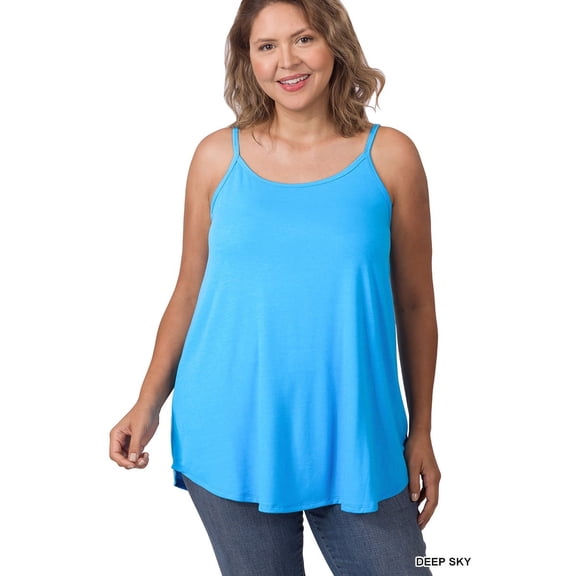 Zenana Women & Plus Front and Back Reversible Spaghetti Strap Flowy Cami Tank Tops