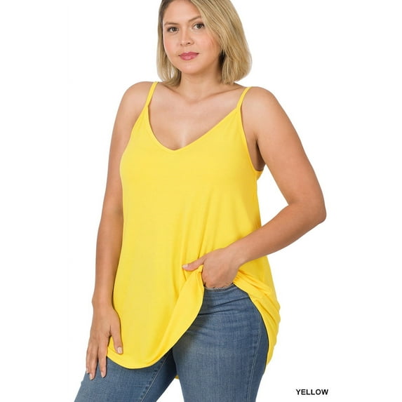 Zenana Women & Plus Front and Back Reversible Spaghetti Strap Flowy Cami Tank Tops