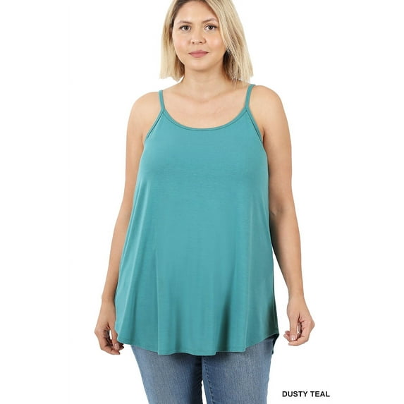 Zenana Women & Plus Front and Back Reversible Spaghetti Strap Flowy Cami Tank Tops