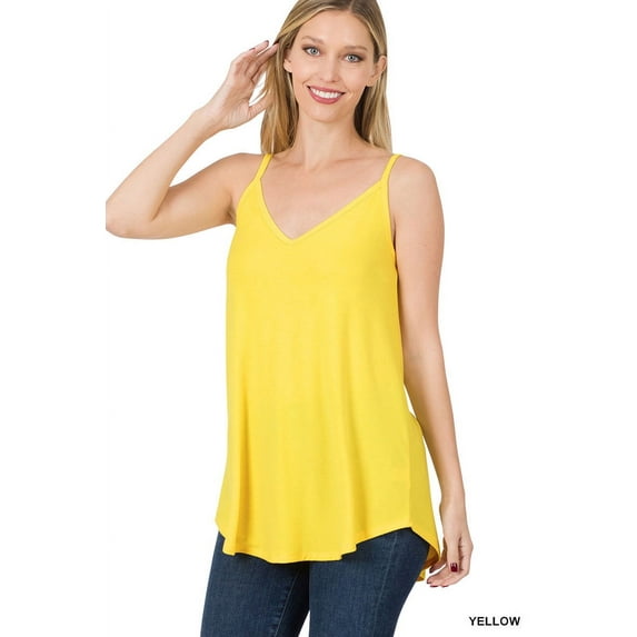 Zenana Women & Plus Front and Back Reversible Spaghetti Strap Flowy Cami Tank Tops