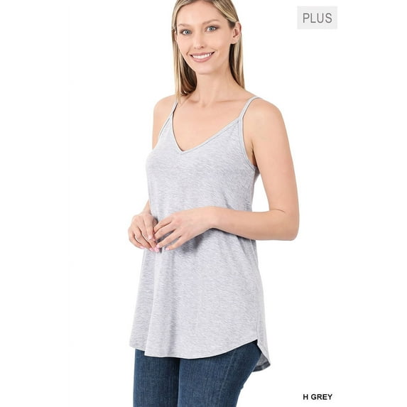 Zenana Women & Plus Front and Back Reversible Spaghetti Strap Flowy Cami Tank Tops