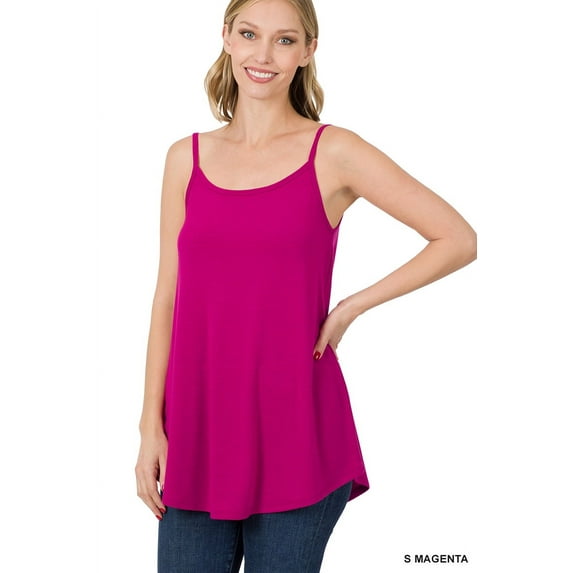 Zenana Women & Plus Front and Back Reversible Spaghetti Strap Flowy Cami Tank Tops