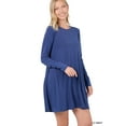 thumbnail image 1 of Zenana Women & Plus Long Sleeve Jersey Flared Tunic Top with Side Pockets, 1 of 4