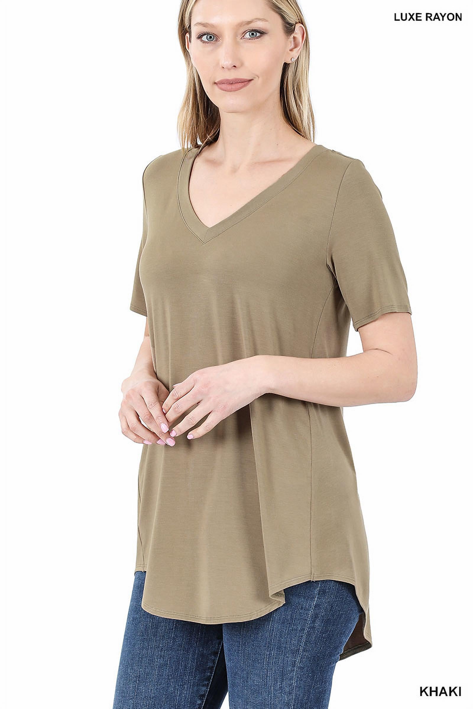 Luxe v sales neck tee