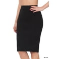 thumbnail image 1 of Zenana Women & Plus Premium Cotton Basic Bodycon Knee Length Midi Office Pencil Skirt, 1 of 3