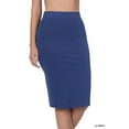 thumbnail image 1 of Zenana Women & Plus Premium Cotton Basic Bodycon Knee Length Midi Office Pencil Skirt, 1 of 3