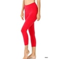 thumbnail image 1 of Zenana Women & Plus Premium Cotton Mid-High Banded Waist Capri Leggings, 1 of 2