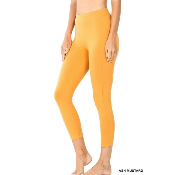 Zenana Women & Plus Premium Cotton Mid-High Banded Waist Capri Leggings