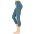 thumbnail image 1 of Zenana Women & Plus Premium Cotton Mid-High Banded Waist Capri Leggings, 1 of 3