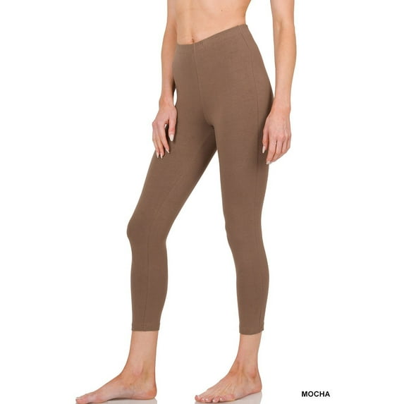 Zenana Women & Plus Premium Cotton Mid-High Waist Capri Leggings