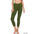 thumbnail image 1 of Zenana Women & Plus Premium Cotton Mid-High Waist Capri Leggings, 1 of 4