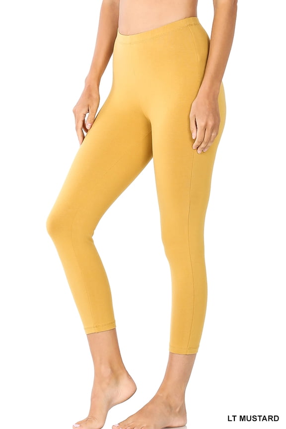 Women & Plus Premium Cotton Mid-High Waist Capri Leggings