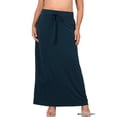 thumbnail image 1 of Zenana Women & Plus Relaxed Drawstring Waist Draped Basic Maxi Skirts with Side Pockets, 1 of 6