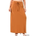thumbnail image 1 of Zenana Women & Plus Relaxed Drawstring Waist Draped Basic Maxi Skirts with Side Pockets, 1 of 6