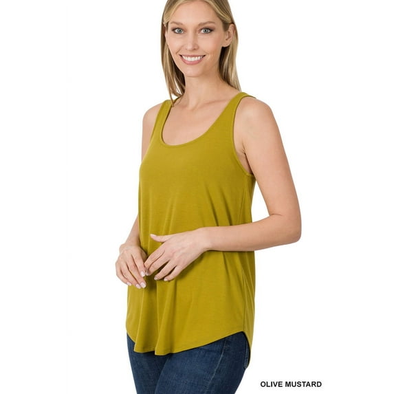Zenana Women & Plus Relaxed Fit Scoop Neck Sleeveless Round Hem Blouse Tank Top