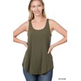 thumbnail image 1 of Zenana Women & Plus Relaxed Fit Scoop Neck Sleeveless Round Hem Blouse Tank Top, 1 of 4