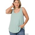 thumbnail image 1 of Zenana Women & Plus Relaxed Fit Scoop Neck Sleeveless Round Hem Blouse Tank Top, 1 of 5