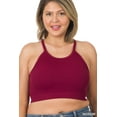 thumbnail image 1 of Zenana Women & Plus Ribbed Knit Cropped Cami Active Fitness Tank Top, 1 of 3