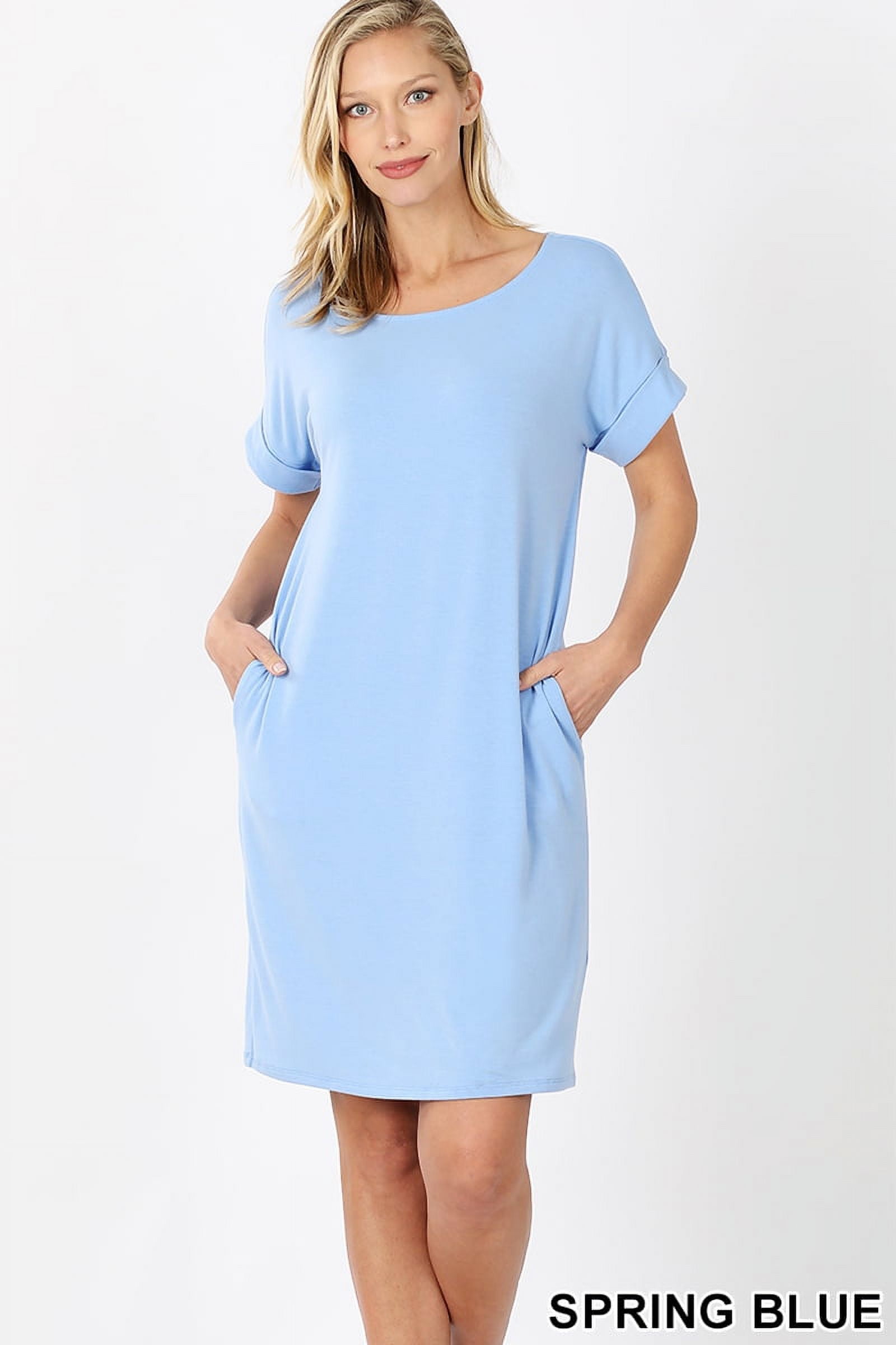 Zenana Round Neck T Shirt Dress main image 1