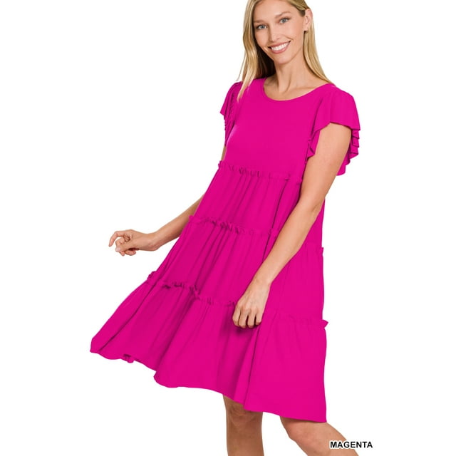 Zenana tiered midi dress Clearance