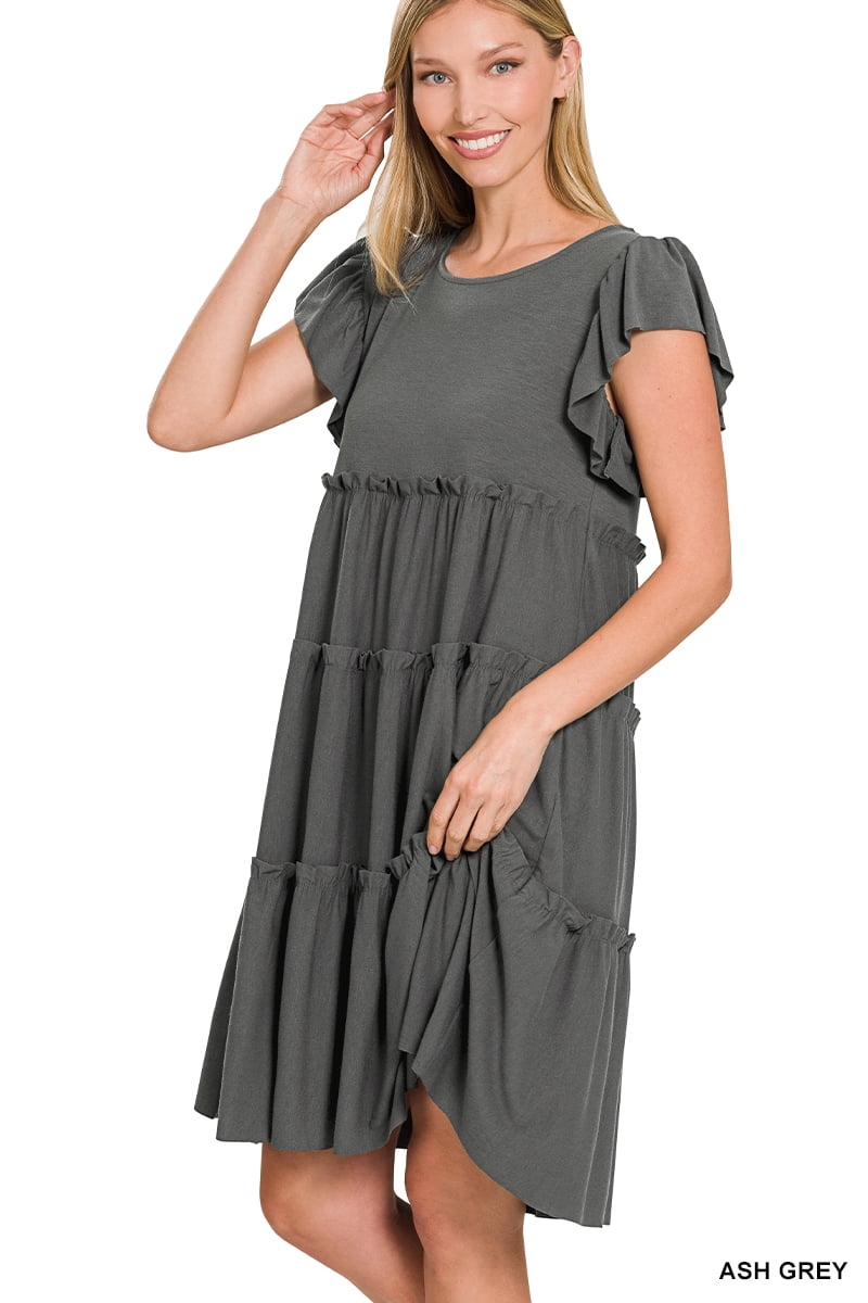 knee length dresses for ladies Zenana Sleeveless Tiered MIDI Dress