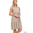 thumbnail image 1 of Zenana Women's Plus Size Ruffle Short Sleeve Tiered Midi A-Line Swing Summer Dress, 1 of 4