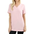 thumbnail image 1 of Zenana Women & Plus (S-3X) Cotton V-Neck Short Sleeve Casual Basic Tee Shirts, 1 of 4