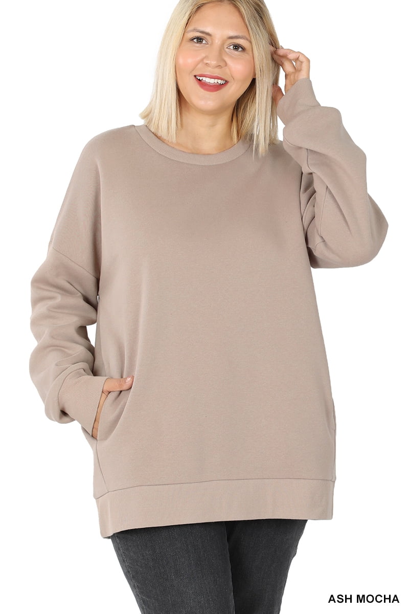 YSJZBS Sweaters For Women 8071 Women's Round Neck Pullover Hundred Sleeve  Sweater Shirts for plus Size Women