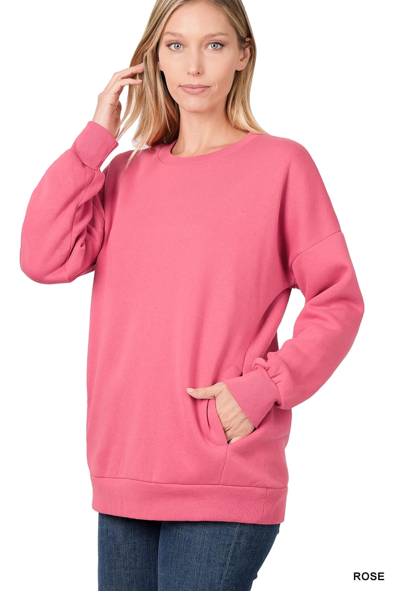 Zenana Scuba Long Sleeve Sweatshirts & Shorts Set main image 1