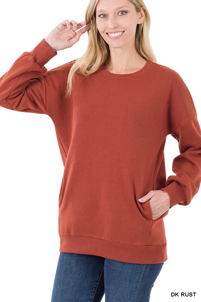 Zenana Fleece Round Neck Sweatshirts main image 0