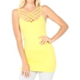 thumbnail image 1 of Zenana Women & Plus Seamless Triple Criss Cross Front Long Cami Tank Top, 1 of 3