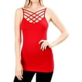 thumbnail image 1 of Zenana Women & Plus Seamless Triple Criss Cross Front Long Cami Tank Top, 1 of 3