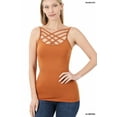 thumbnail image 1 of Zenana Women & Plus Seamless Triple Criss Cross Front Long Cami Tank Top, 1 of 3