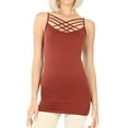 thumbnail image 1 of Zenana Women & Plus Seamless Triple Criss Cross Front Long Cami Tank Top, 1 of 3
